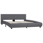 vidaXL Cadre de lit avec LED sans matelas Gris Similicuir 180x200 cm