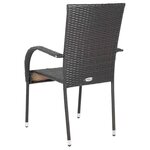 vidaXL Chaises empilables d'extérieur lot de 2 Résine tressée Marron