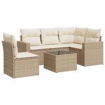 vidaXL Salon de jardin avec coussins 6 Pièces beige résine tressée