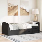 vidaXL Lit de jour avec 5 tiroirs sans matelas IRUN noir 90x200 cm