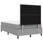 vidaXL Lit à ressorts avec matelas et LED grise  120 x 190 cm  en tissu