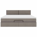 VidaXL Cadre de lit ottoman avec matelas taupe 160x200 cm tissu