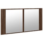 vidaXL Armoire à miroir à LED de bain chêne marron 90x12x45 cm