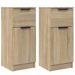 vidaXL Buffets 2 Pièces Chêne Sonoma 30x30x70 cm Bois d'ingénierie