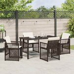 vidaXL Ensemble de salle à manger pour jardin 5 Pièces Marron polyrotin