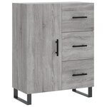 vidaXL Buffet haut Sonoma gris 69 5x34x180 cm Bois d'ingénierie