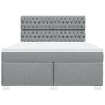 vidaXL Sommier à lattes de lit avec matelas Gris clair 180x200cm Tissu
