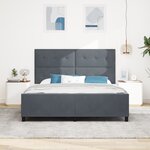 Cadre de lit vidaXL Gris foncé 180x200 cm Velours