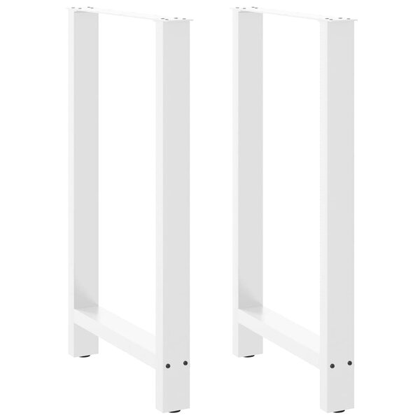 vidaXL Pieds de table de bar Blanc 2 pièces 60 x (100-101) cm Acier