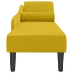 vidaXL Chaise longue avec coussins jaune velours