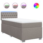 vidaXL Sommier à lattes de lit avec matelas Taupe 90x200 cm Tissu