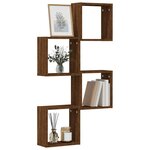 vidaXL Étagères murales sous forme cube 4 Pièces chêne marron 30x15x30cm