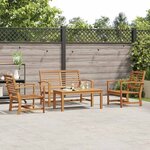 vidaXL Ensemble de canapé de jardin Naturel Bois de teck solide