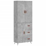 vidaXL Buffet haut Gris béton 69 5x34x180 cm Bois d'ingénierie