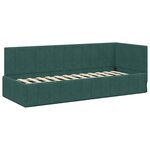 vidaXL Cadre de lit d'angle Vert foncé 80 cm x 200 cm Velours