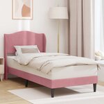 vidaXL Cadre de lit avec tête de lit Rose 90 x 190 cm Velours