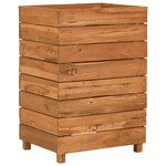 vidaXL Lit surélevé 50x40x72 cm bois de teck recyclé et acier