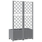 vidaXL Jardinière avec treillis Gris clair 80x40x136 cm PP