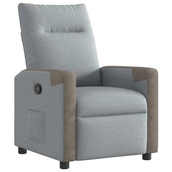 vidaXL Fauteuil inclinable Gris clair Tissu