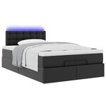 vidaXL Lit ottoman avec matelas & LED noir 120x190cm similicuir