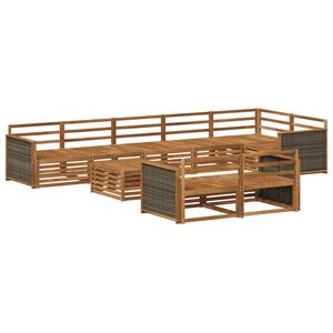 vidaXL Ensemble de canapés d'extérieur 9 Pièces