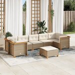 vidaXL Salon de jardin avec coussins 8 Pièces beige résine tressée