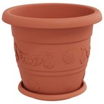 vidaXL Pots de plantes 6 Pièces Rouge brique Ø 26 x 21.5 cm Plastique