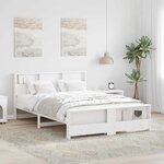vidaXL Cadre de lit Blanc 160 x 200 cm Bois massif en pin