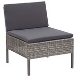 vidaXL Salon de jardin 6 Pièces avec coussins résine tressée gris