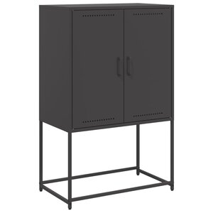 vidaXL Buffet haut noir 68 5x38 5x107 cm acier