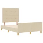 Lit vidaXL Crème 120x200 cm en tissu