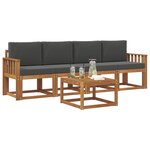 vidaXL Ensemble de canapés d'extérieur 5 Pièces Naturel et Anthracite