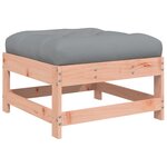 vidaXL Repose-pieds de jardin et coussins lot de 2 bois massif douglas