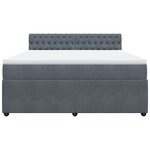 vidaXL Sommier à lattes de lit et matelas Gris foncé 180x200cm Velours