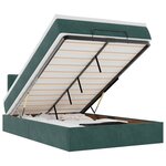 vidaXL Lit ottoman avec matelas vert foncé 120x190 cm velours