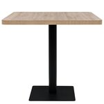 vidaXL Table de bistro MDF et acier Carré 80x80x75 cm Couleur de chêne