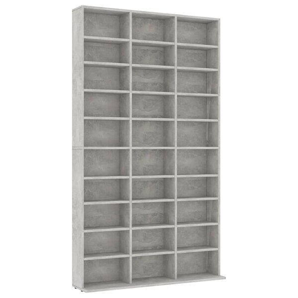 vidaXL Armoire à CD Gris béton 102x16x177 5 cm Bois d'ingénierie