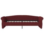 Vidaxl lit avec éclairage usb rouge bordeaux tissu 90x200 cm