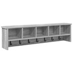 vidaXL Porte-manteau mural avec étagère Montage mural avec stockage Sonoma gris 100 x 16 x 26 cm