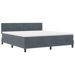 vidaXL Lit à ressorts avec matelas Gris foncé 180 x 200 cm tissu