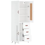 vidaXL Buffet haut Blanc 69 5x34x180 cm Bois d'ingénierie