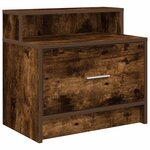 vidaXL Tables de chevet avec tiroir 2 Pièces chêne fumé 51x31x47 cm