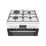 Bosch hxr39ig20 - cuisinière mixte - 3 foyers gaz et 1 électrique - four multifonction full ecoclean - 66 l - a - l 60 cm - blanc