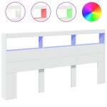vidaXL Armoire tête de lit avec LED blanc 200x17x102 cm