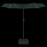 vidaXL Parasol de jardin à double tête avec LED vert 316x240 cm