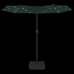 vidaXL Parasol à double tête avec LED vert 316x240 cm