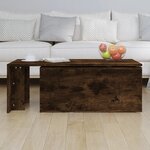 vidaXL Table basse Chêne fumé 150x50x35 cm Bois d'ingénierie