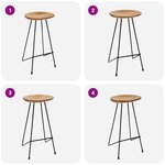 vidaXL Tabourets de bar lot de 2 bois de teck massif