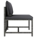 Vidaxl salon de jardin 9 pièces avec coussins résine tressée gris