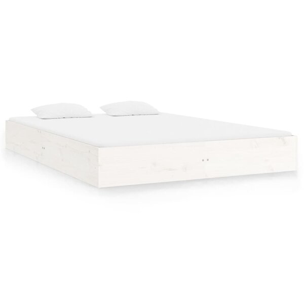 vidaXL Cadre de lit Blanc Bois massif 180x200 cm Super King